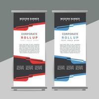 vector Roll up banner template with modern shapes