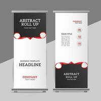 creative red ribbon roll up banner vector