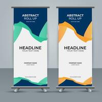 modern roll up banner template with abstract design vector