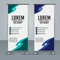 professional business roll up display standee template design vector