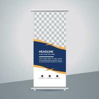 professional business roll up display standee template design vector