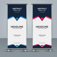 modern roll up banner template with abstract design vector