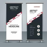 modern roll up banner template with abstract design vector