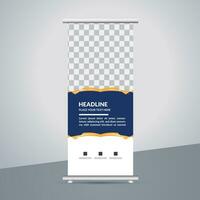 professional business roll up display standee template design vector