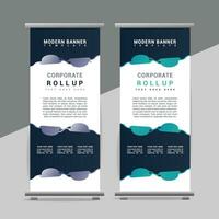 vector Roll up banner template with modern shapes