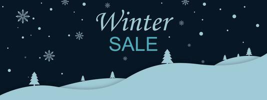 Winter sale offer header background with snowflake concept. Vector illustration.