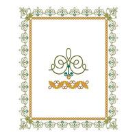 Vintage floral classic calligraphic retro vignette scroll frames ornamental design elements black and color set isolated vector