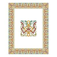 Vintage floral classic calligraphic retro vignette scroll frames ornamental design elements black and color set isolated vector