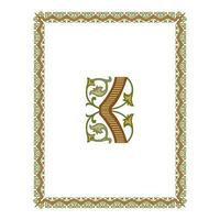 Vintage floral classic calligraphic retro vignette scroll frames ornamental design elements black and color set isolated vector