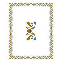 Vintage floral classic calligraphic retro vignette scroll frames ornamental design elements black and color set isolated vector