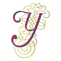 Fantasia Initial Caps Font Capital Letter Y vector design