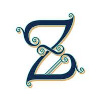 Art Lubna Initial Caps Font Capital Letter Z vector design