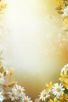 AI generated spring is a magic season. beautiful photorealistic wallpaper with copy space for text photo