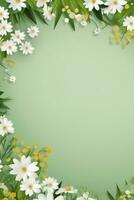 AI generated spring is a magic season. beautiful photorealistic wallpaper with copy space for text photo