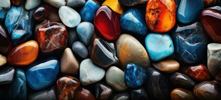 ai generado roca, de colores rocas, piedras preciosas, fondo de pantalla, foto