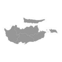 Republic of Cyprus map with administrative divisions. Vector illustration.