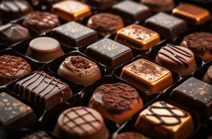 AI generated chocolates of different shapes and sizes in different shapes and sizes photo