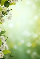 AI generated spring is a magic season. beautiful photorealistic wallpaper with copy space for text photo