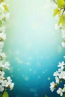 AI generated spring is a magic season. beautiful photorealistic wallpaper with copy space for text photo