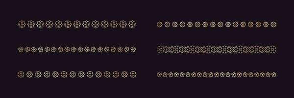 Gold floral separators border, text dividers set. Line borders botanical luxury design element. vector