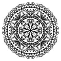 black and white mandala pattern design vector