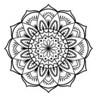 black and white mandala pattern design vector