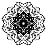 black and white mandala pattern design vector