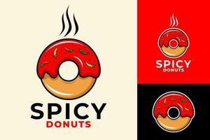 Donut Hot Chili Sauce Logo Design vector