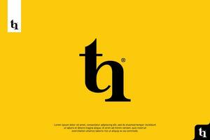 The letter TH logo icon vector