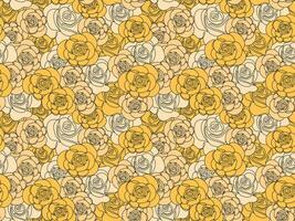 Seamless pattern of yellow and tea roses vector