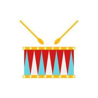 tambor. tambor vector ilustración en plano estilo. musical instrumento.
