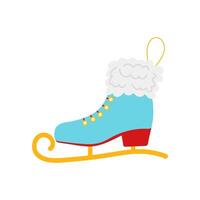 Skates for figure skating on ice. Christmas tree decoration in the form of skates in a flat style. Winter fun. Christmas tree decor. vector