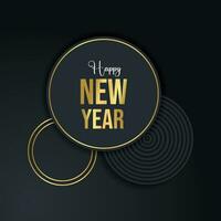 Vector New Year Abstract golden fireworks and golden gradient numbers on dark background