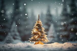 ai generado Navidad árbol y copos de nieve con el palabra Rey con Navidad árbol foto