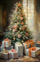 AI generated christmas presents by king of the christmas trees, photo