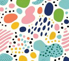 Colorful, Abstract Dotted Pattern, Organic and Geometric Shapes, Cute and Colorful,Hand Drawn Elements vector