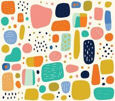 Colorful, Abstract Dotted Pattern, Organic and Geometric Shapes, Cute and Colorful,Hand Drawn Elements vector