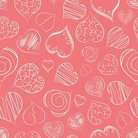 Heart pattern. Seamless pattern with the image of hearts in doodle style. Pattern with hearts for print and gift wrapping. Vector