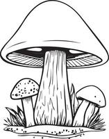 mushroom coloring pages free printable coloring pages vector