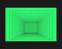 Cyber geometry y2k element. Cyberpunk shape. Isolated style on black background. Vector trendy illustration.