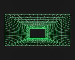 Cyber geometry y2k element. Cyberpunk shape. Isolated style on black background. Vector trendy illustration.