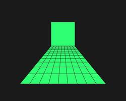 Cyber geometry y2k element. Cyberpunk shape. Isolated style on black background. Vector trendy illustration.
