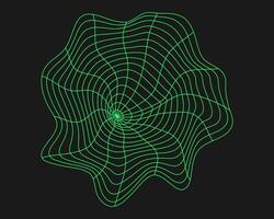 Cyber geometry y2k element. Cyberpunk shape. Isolated style on black background. Vector trendy illustration.