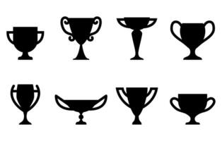 Winner cup icon set. Champion trophy symbol collection, sport award sign. Winner prize, champions celebration winning concept isolated on white background. Reward victory vector illustration