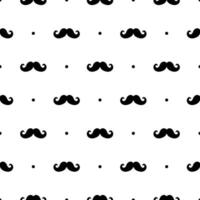 Mustache seamless pattern isolated on white. Simple retro gentelman background for party invitations, textile, decoration, wrapping paper. Vector illustration