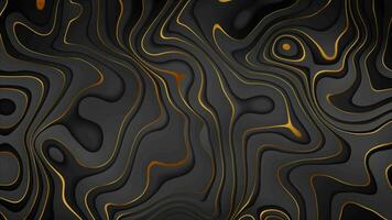 zwart en gouden vloeistof golvend patroon abstract video animatie