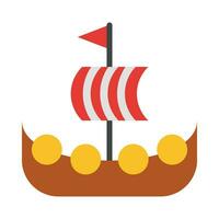 Viking Ship Vector Flat Icon For Personal And Commercial Use.