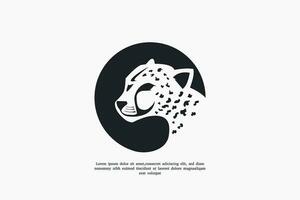 circle cheetah head logo illustration vector