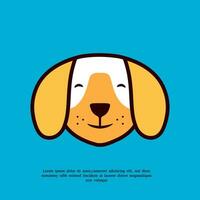 cute yellow dog head mascot illustration vector