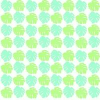 abstract monstera leaf pattern on white background vector